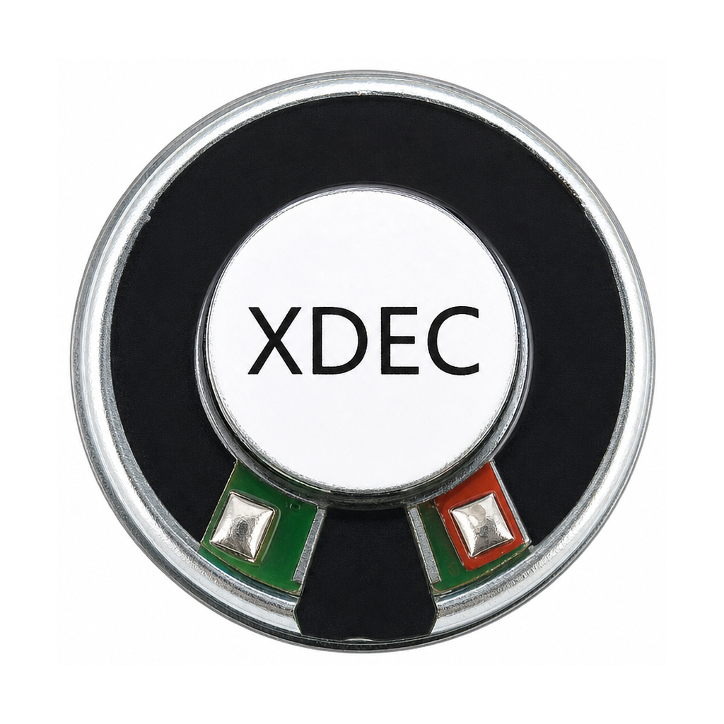 Headphone Speaker Driver diameter 20mm (0.79"), height 4.3mm (0.17)", 32Ω 20mW/30mW - Back View (XDEC Headphone Speaker Driver)