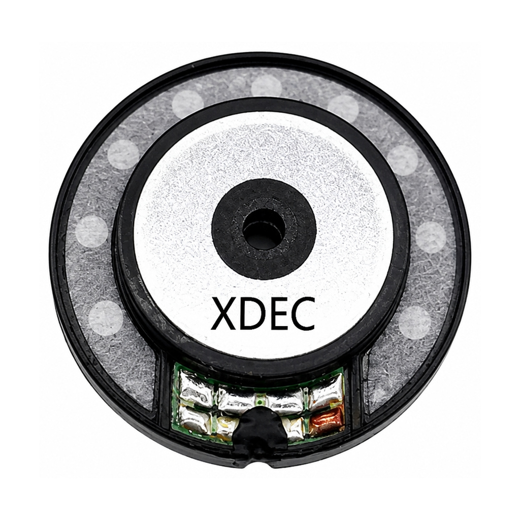 Headphone Speaker Unit diameter 40mm (1.57"), height 8.0mm (0.31)", 32Ω 30mW/50mW - Back View (XDEC Headphone Speaker Driver)