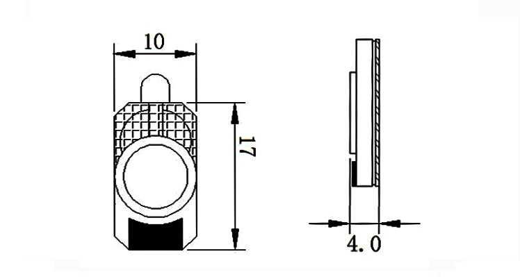 Laptop Speaker Driver 17x10x4.0mm (0.67"x0.39"x0.16"), 8Ω 0.5W/0.8W - Dimensions (XDEC Micro Speaker Driver)